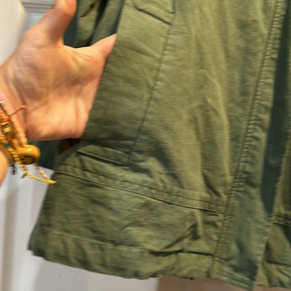 Eileen Fisher Olive A-Line Cotton/Hemp Jacket Petite PP - Picture 8 of 10